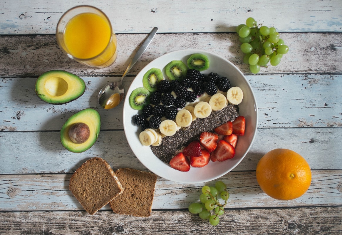 Nutritious meal preparation with fresh vegetables and grains