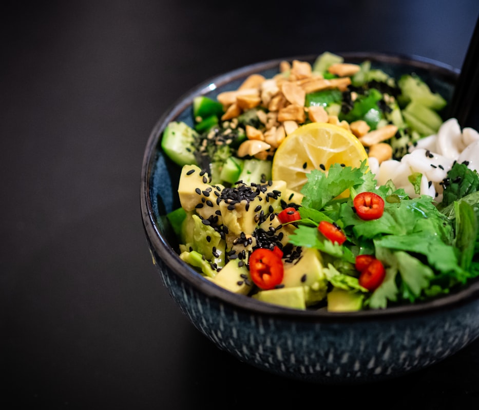 Colorful whole foods rich in antioxidants